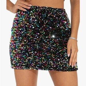 Mini sequin skirt